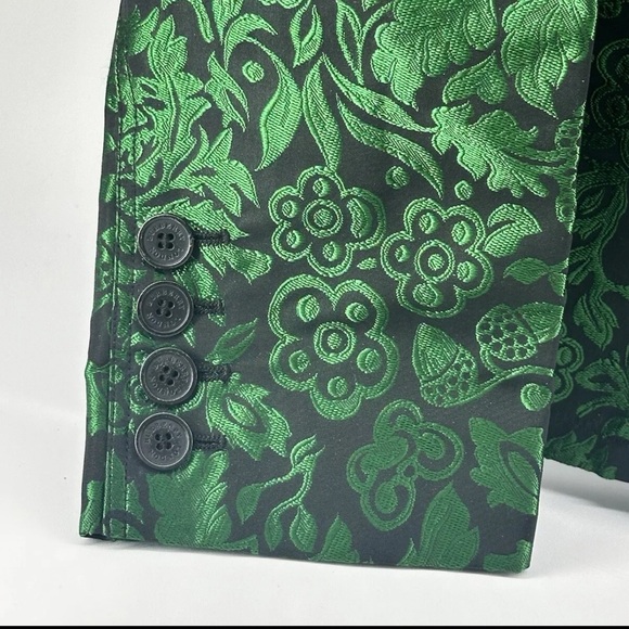 Burberry Embossed Blazer Jacket Royal Emerald Green Large - Picture 4 of 16